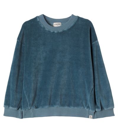 Cozmo Cozmo Oversized cotton-blend velvet sweatshirt