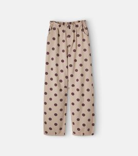 Cozmo Cozmo Polka-dot cotton twill pants