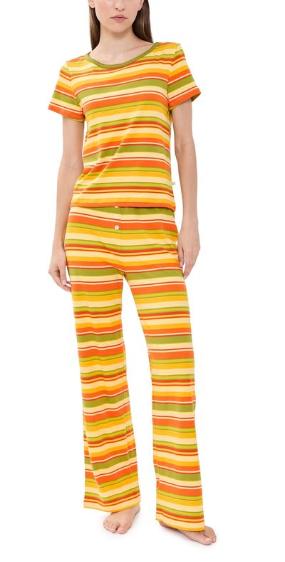 Cozyland by Morgan Lane Cozyland by Morgan Lane Baby Jean Long PJ Set Autumn Multi