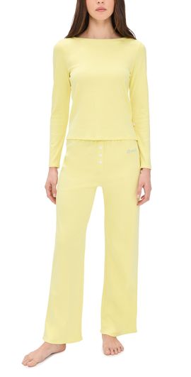 Cozyland by Morgan Lane Cozyland by Morgan Lane Cozy Brunch Pajama Set Sunshine Yellow
