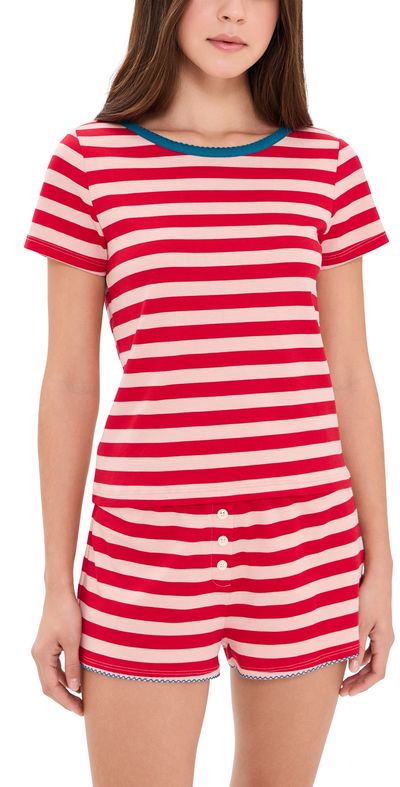 Cozyland by Morgan Lane Cozyland by Morgan Lane Suzie Pajama Set Ribbon Stripe Print
