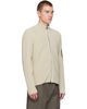 C.P. Company C.P. Company Beige Waffle Knit Cotton Zip Lens Jacket - 2