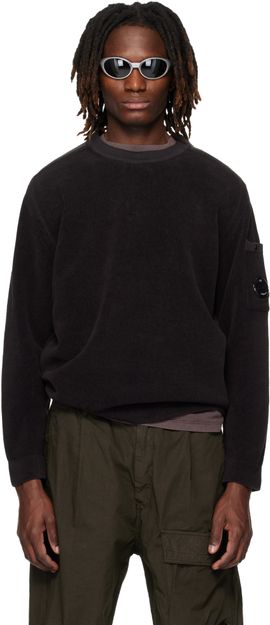 C.P. Company C.P. Company Black Cotton Chenille Lens Sweater