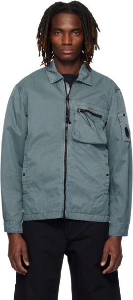 C.P. Company C.P. Company Blue Panama-R Zipped Lens Overshirt