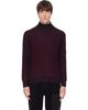 C.P. Company C.P. Company Burgundy Polo Collar Knit Lens Sweater - 1