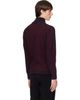 C.P. Company C.P. Company Burgundy Polo Collar Knit Lens Sweater - 3