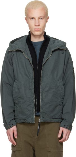 C.P. Company C.P. Company Green Micro-Reps Hooded Lens Jacket