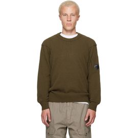 C.P. Company C.P. Company Khaki Lambswool Lens Crewneck Contrast Sweater