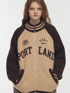 CPGN 2-Way Portland Raglan Knit Zip-Up Jacket [Brown]
