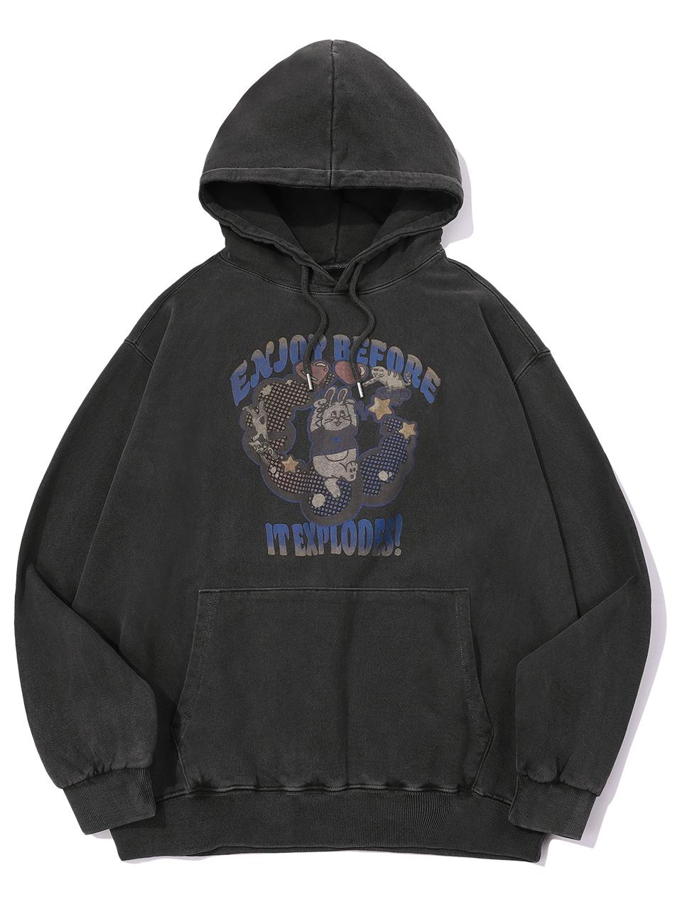 CPGN EXPLORE BUNNY Pigment Hoodie Smoke Black