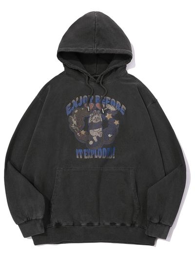 CPGN EXPLORE BUNNY Pigment Hoodie Smoke Black