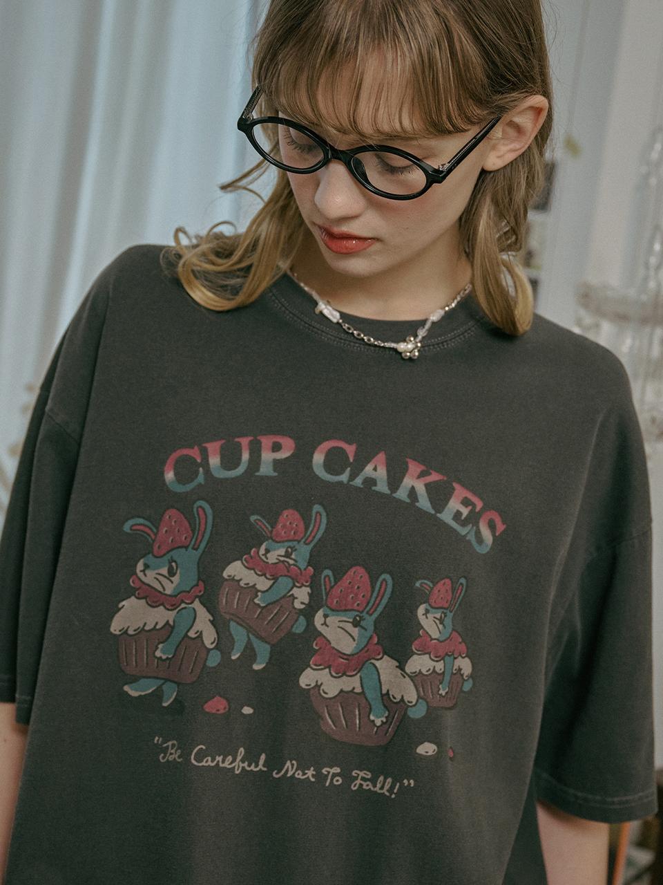CPGN Graphic Print Pigment Short-Sleeve T-Shirt [Smoke Black]