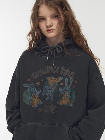 CPGN Pigment Brushed Fleece Balloon Fit Hoodie [Smoke Black]