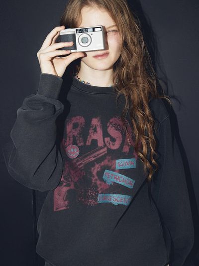 CPGN Pigment Washed Relaxed Fit Sweatshirt [Smoke Black]