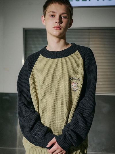 CPGN Raglan Color Block Sweater [Navy]