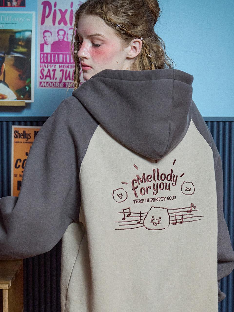 CPGN Raglan Hood Balloon Fit Zip-up [Charcoal]