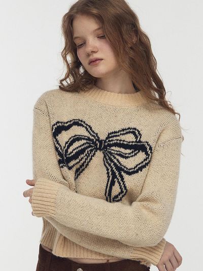 CPGN Ribbon Brush Cropped Textured Knit