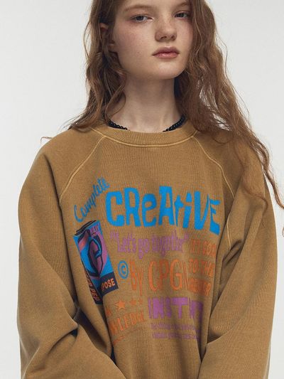 CPGN Serial Raglan Balloon Pigment Sweatshirt [GREEN]