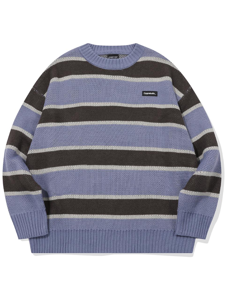 CPGN Striped Patch Knitwear [Lavender Brown]