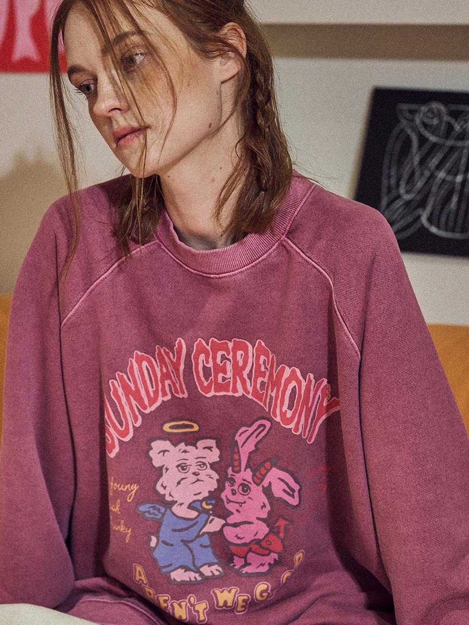 CPGN Sunday Reglan Pigment Sweatshirt Dusty Pink