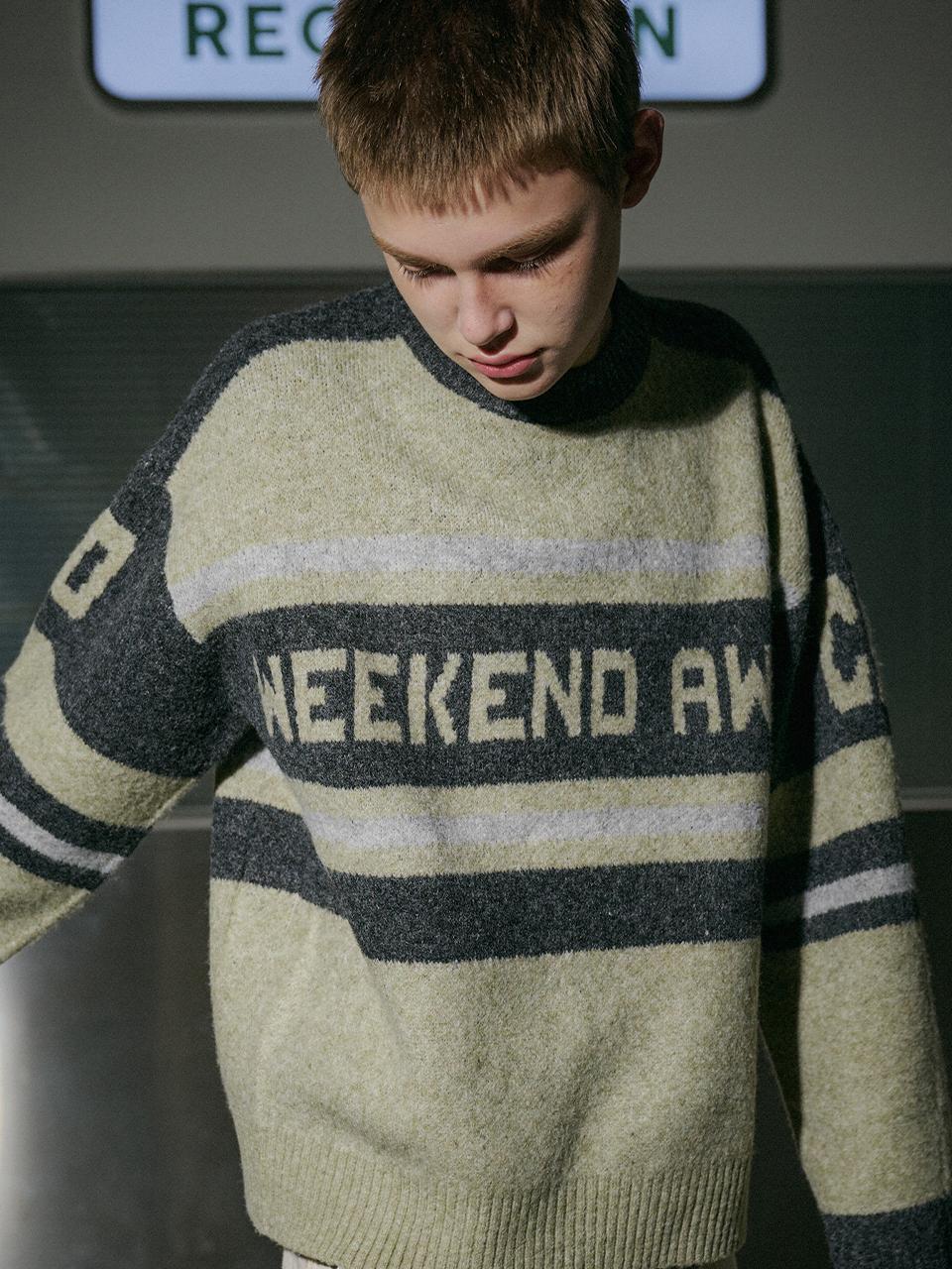CPGN Weekend Brushed Textured Round Neck Knitwear [Green]