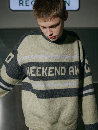 CPGN Weekend Brushed Textured Round Neck Knitwear [Green]