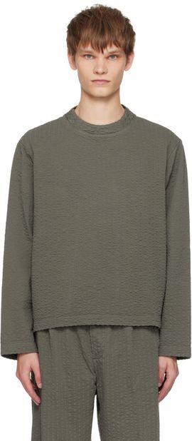 Craig Green Craig Green Khaki Embroidered Linestitch Smock T-shirt