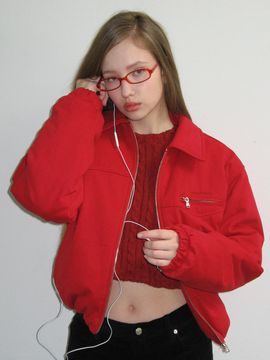 CRANK COTTON PUFF JUMPER_RED