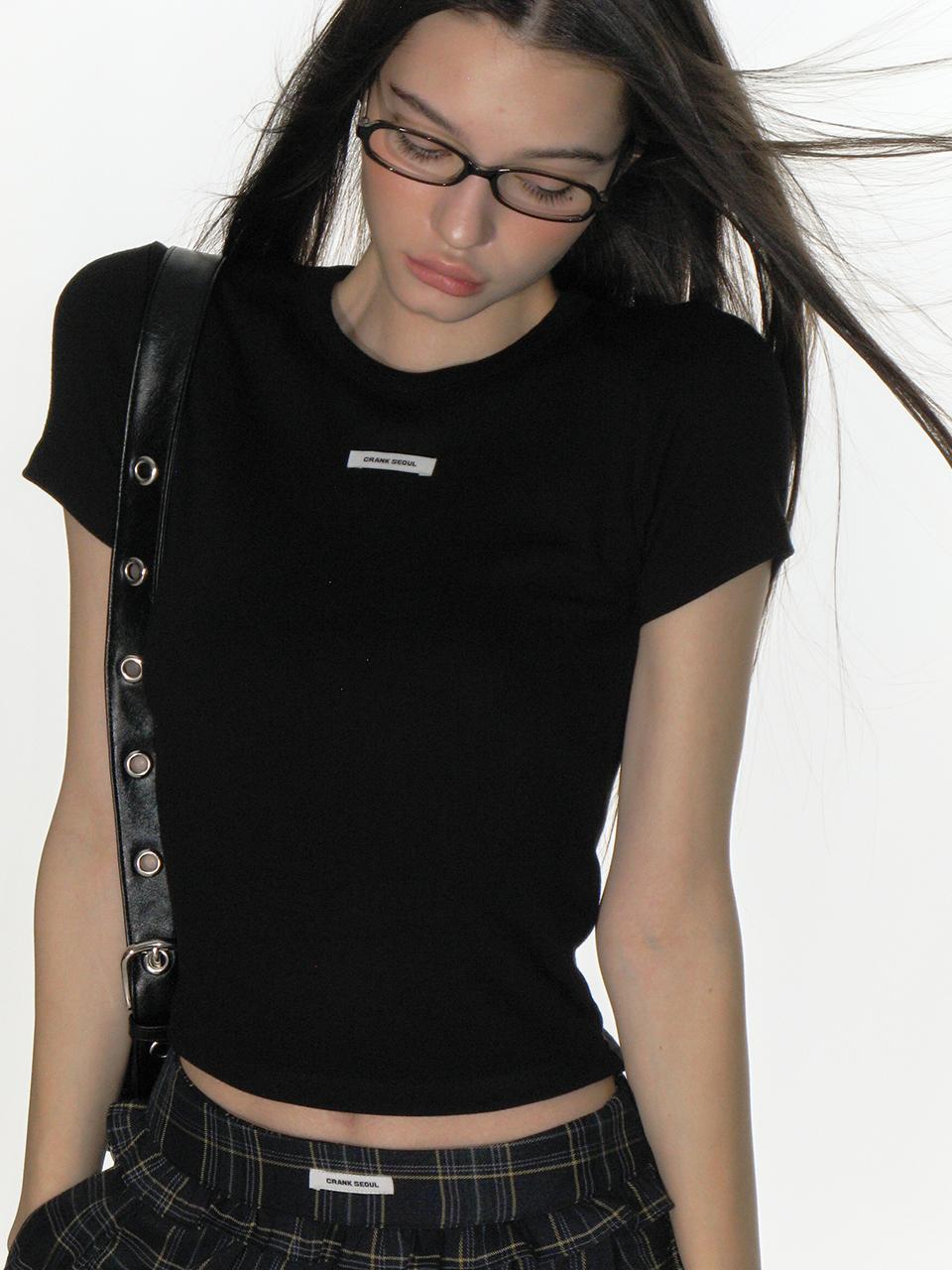 CRANK Crew Neck Basic Top_Black