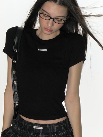 CRANK Crew Neck Basic Top_Black