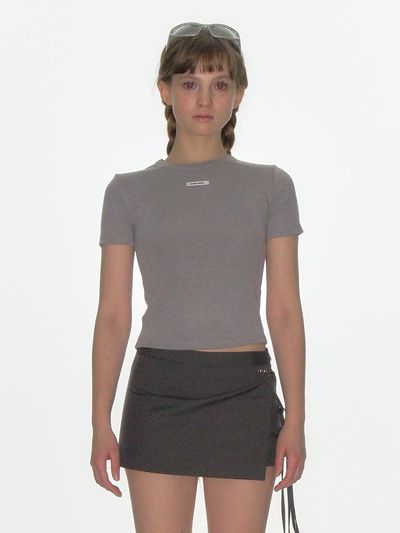 CRANK Crew Neck Basic Top_Melange Grey