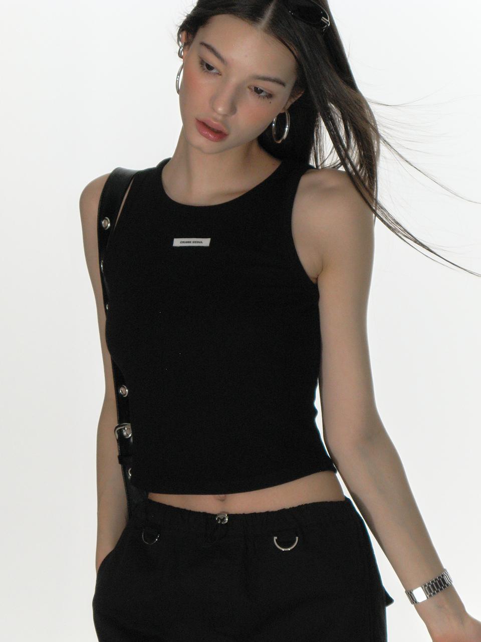 CRANK Crew Neck Sleeveless Top_Black