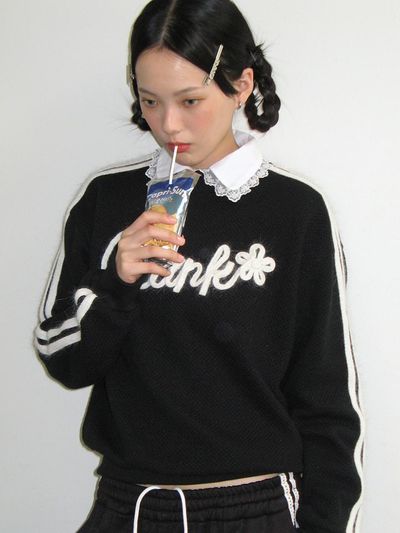 CRANK LINE FLOWER KNITWEAR_BLACK
