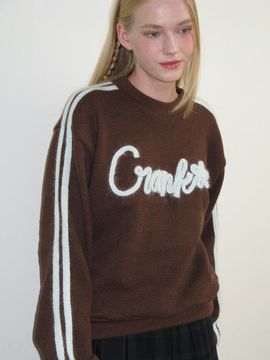 CRANK LINE FLOWER KNITWEAR_BROWN