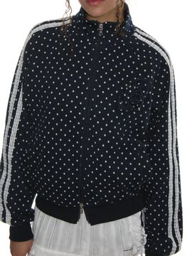 CRANK Rose Dot Cotton Blend Track Jacket [Navy]