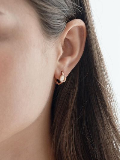 CRANNE 14K Circle Cubic One-Touch Earring (gold filled)