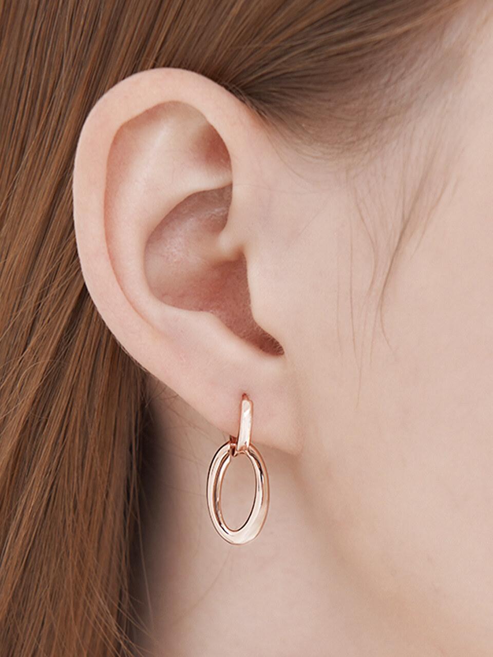 CRANNE 14K GF Bold Round Drop One Touch Earrings