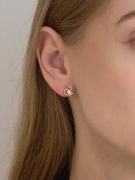 CRANNE 14K Petit Heart One Touch Earring (gold filled)