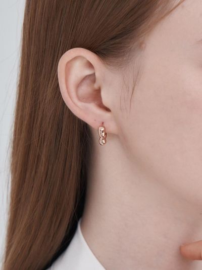 CRANNE 14K Simple Water Drop One-Touch Earring C24EGP211