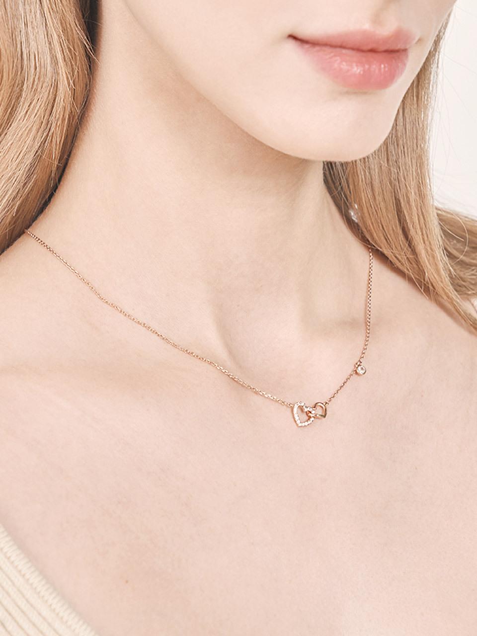 CRANNE Double heart necklace C24NB106