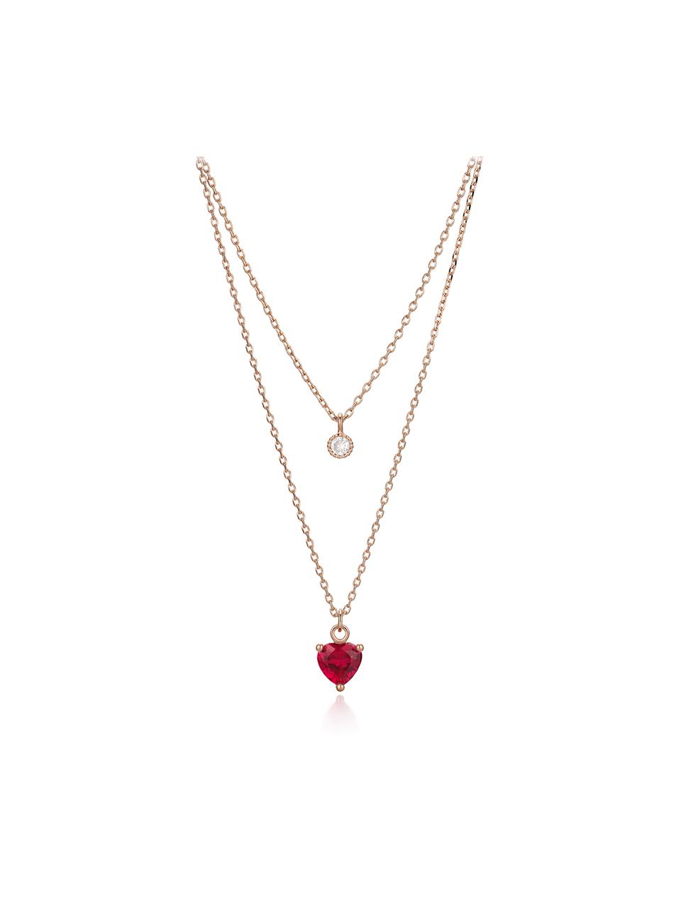 CRANNE Heart point two-line necklace C24NB093