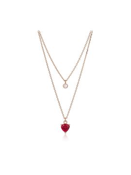 CRANNE Heart point two-line necklace C24NB093