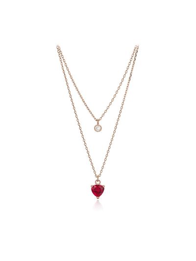 CRANNE Heart point two-line necklace C24NB093