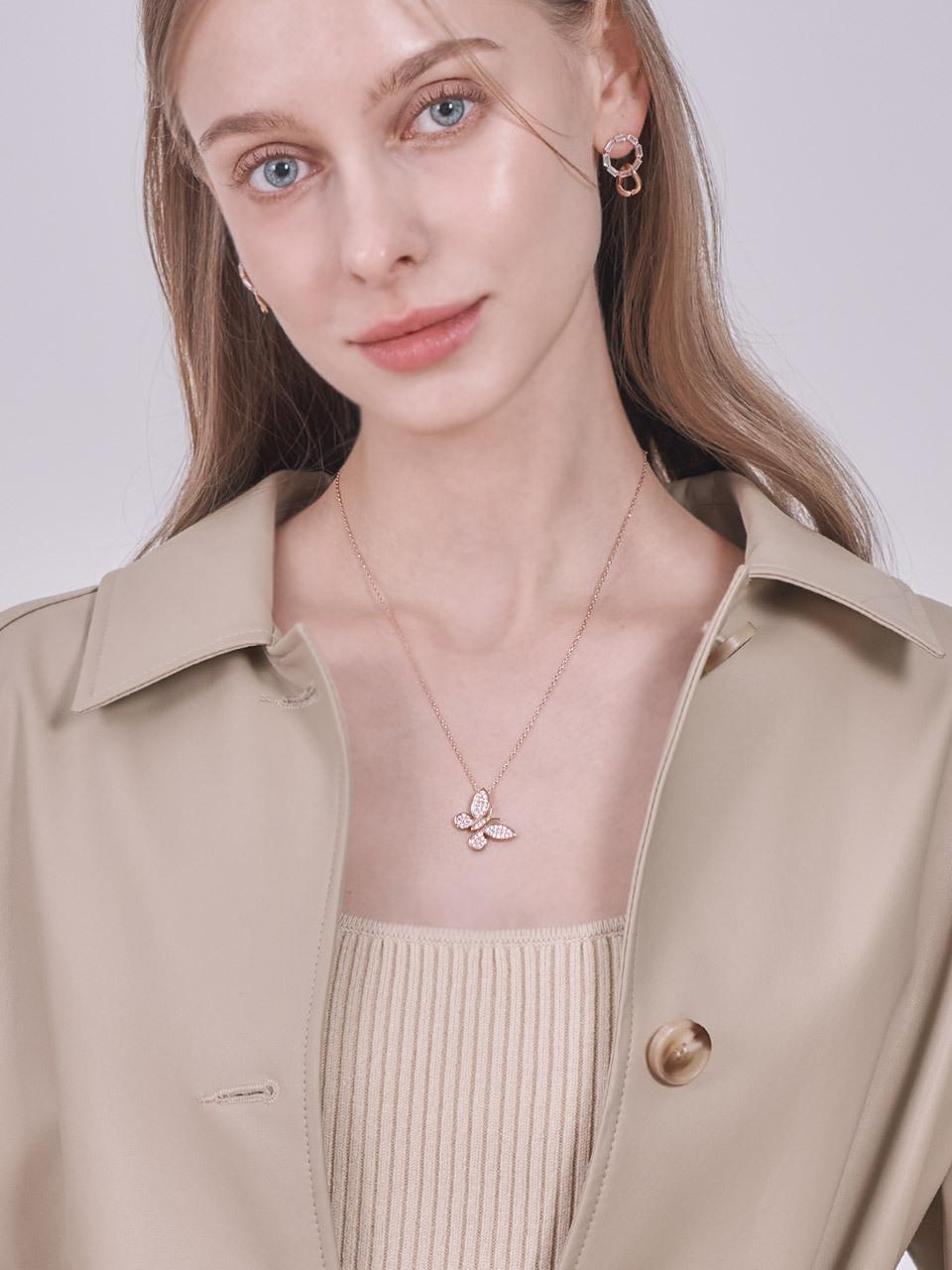 CRANNE Pink Butterfly Necklace C24NB112