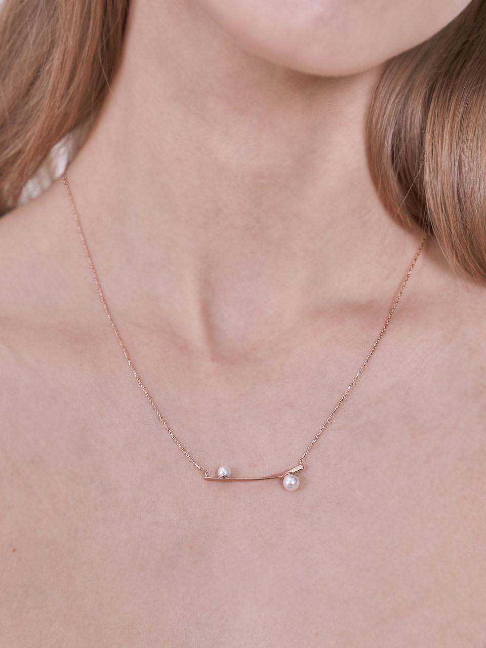 CRANNE Twin pearl necklace C24NB110
