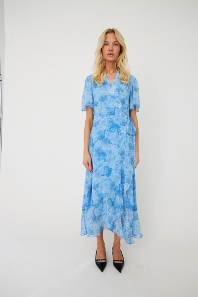 CRAS Lineacras Floral Wrap Midi Dress
