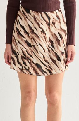 CRESCENT CRESCENT Abstract Animal Print Mini Skirt
