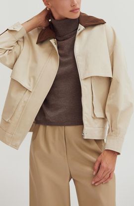 CRESCENT CRESCENT Contrast Collar Canvas Barn Jacket