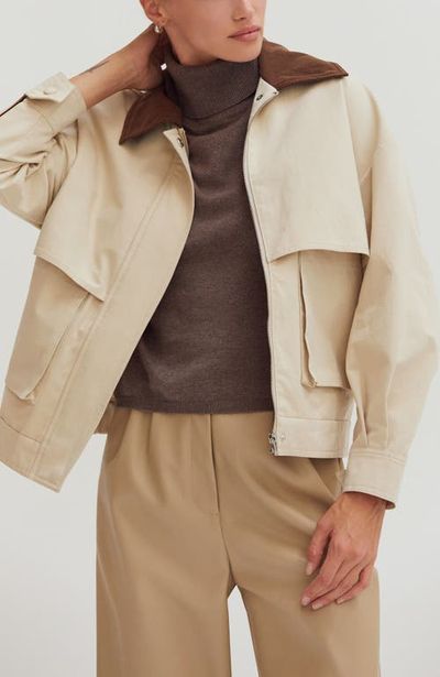 CRESCENT CRESCENT Contrast Collar Canvas Barn Jacket