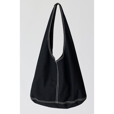 CRESCENT CRESCENT Contrast Stitch Hobo Bag